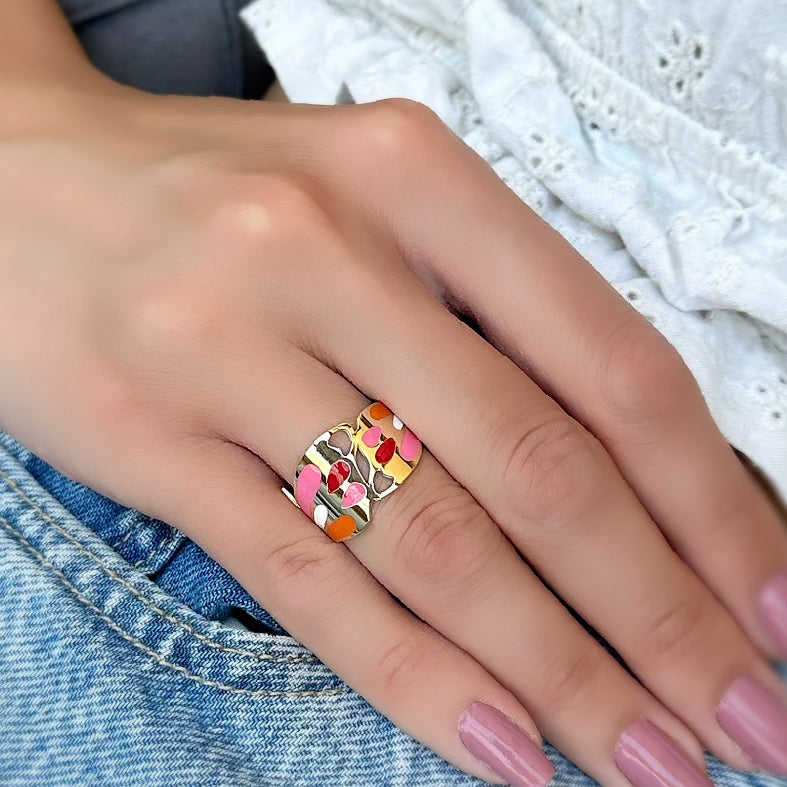 colorful enamel ring